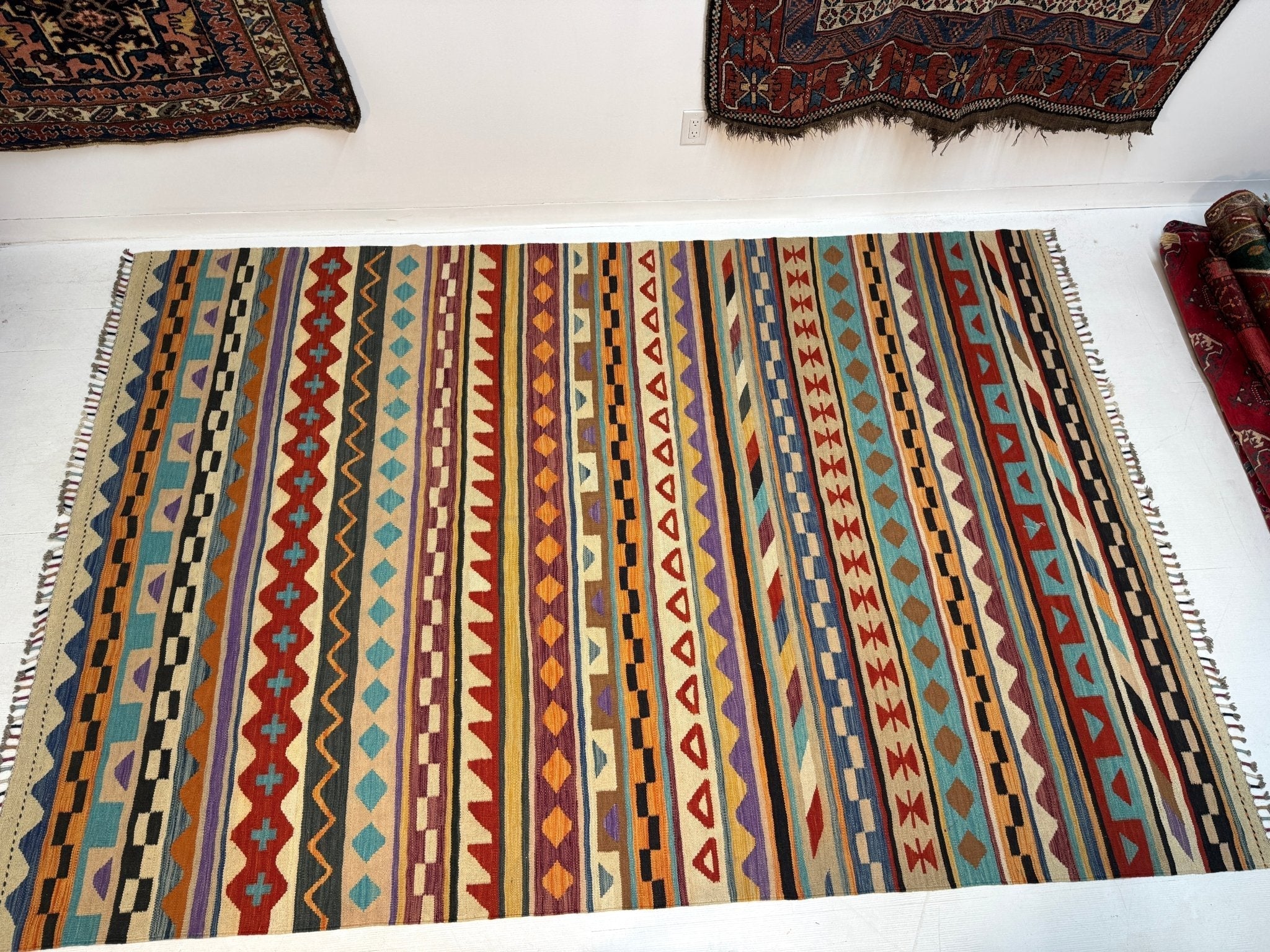 Afghan Maimana Kilim Rug | 6' 7" x 9' 10"
