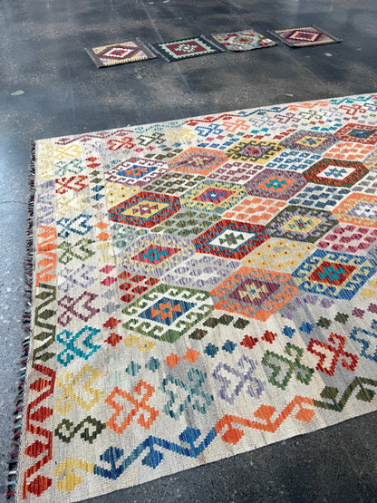 Afghan Maimana Kilim Rug | 7' x 9' 11"
