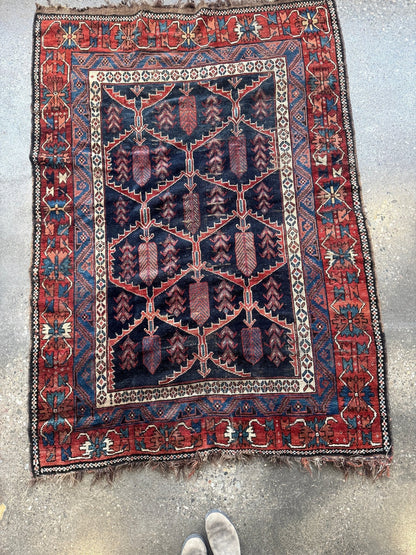 Antique Persian Bakhtiari Rug | 5' x 7’ 4"