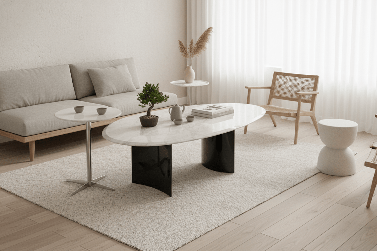 Apollo Marble and Chrome Accent Table Set