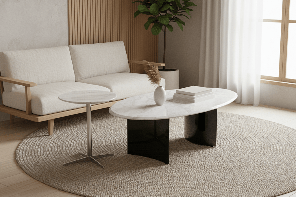 Apollo Marble and Chrome Accent Table Set