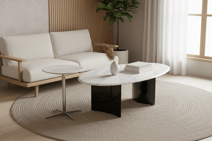 Apollo Marble and Chrome Accent Table Set