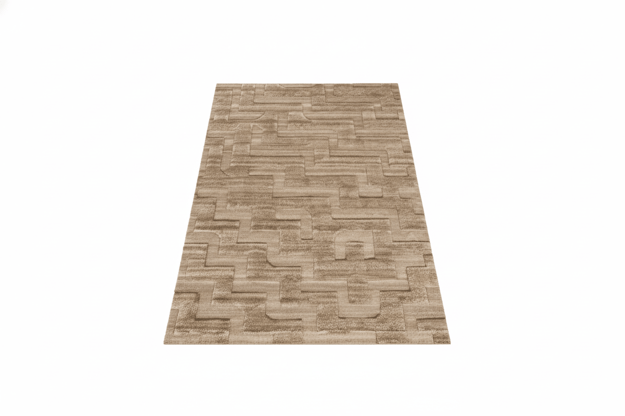 Artisan Maze Pattern Milk Silk Rug