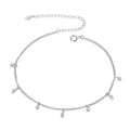 Authentic 925 Sterling Silver Minimalism Tassel Chain Anklet for Women