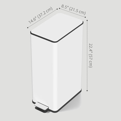 5.3 gal/20 L Stainless Steel Kitchen Garbage Can with Soft-close Lid, Foot Pedal, Fingerprint-Proof, Black