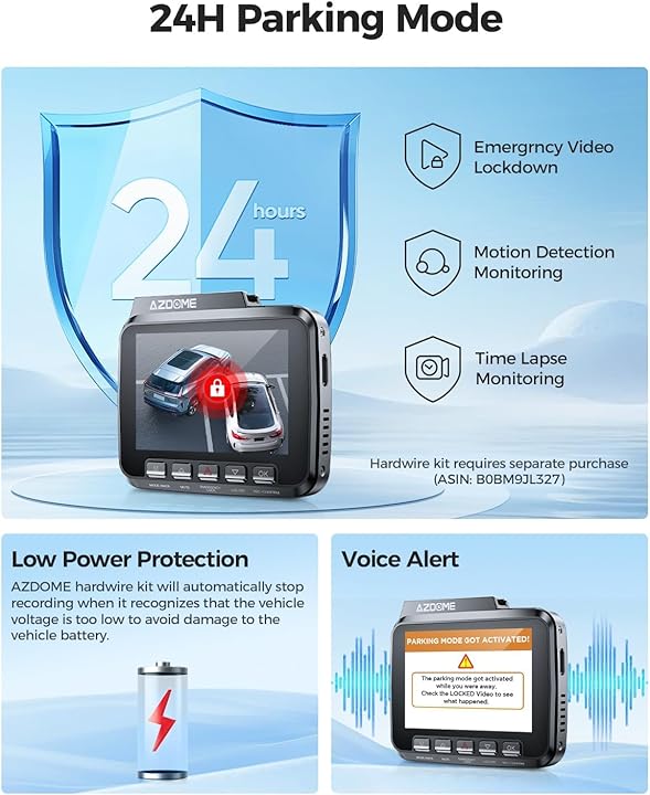 AZDOME GS63H Pro Front and Rear Dash Cam - Royal Eagles Promise of Peace