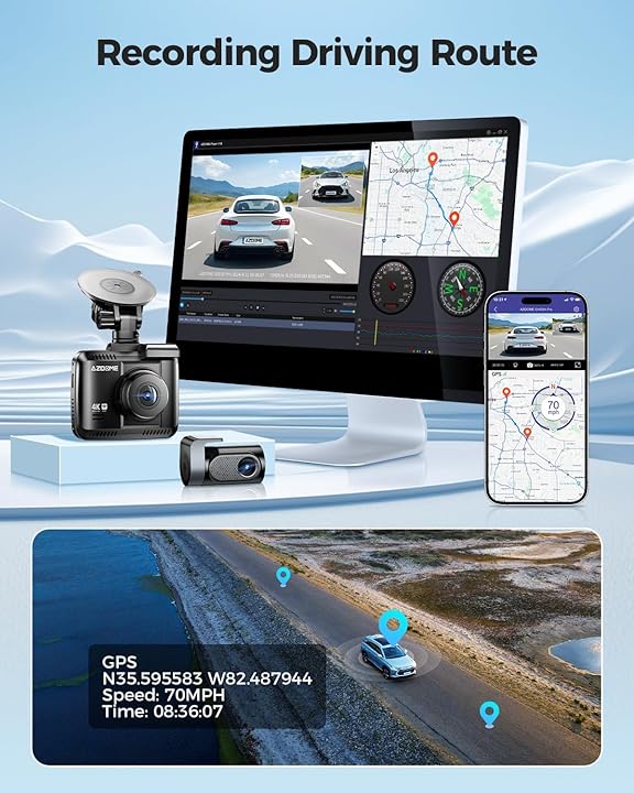 AZDOME GS63H Pro Front and Rear Dash Cam - Royal Eagles Promise of Peace