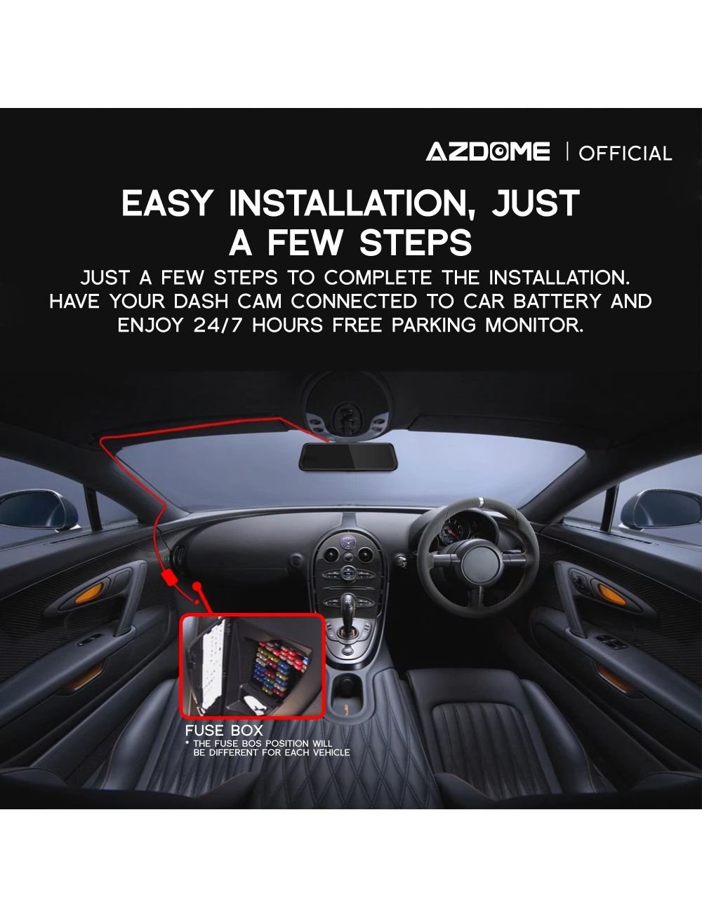 AZDOME HM03R Hardwire KIT mini USB type suport Dash Cam Models M550, GS63H, M17 , AR08, AR12, M63 - Royal Eagles Promise of Peace