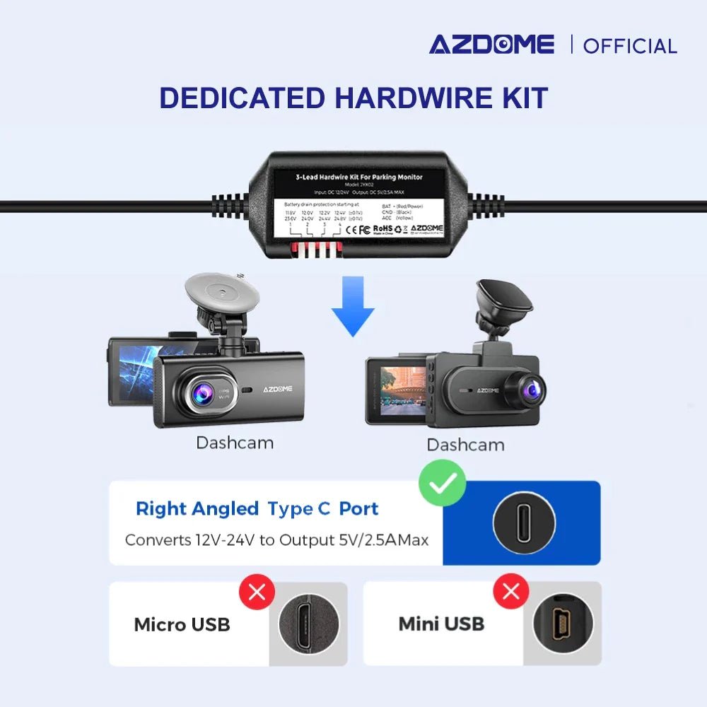AZDOME HT03 C-Type Hardwire KIT - Royal Eagles Promise of Peace