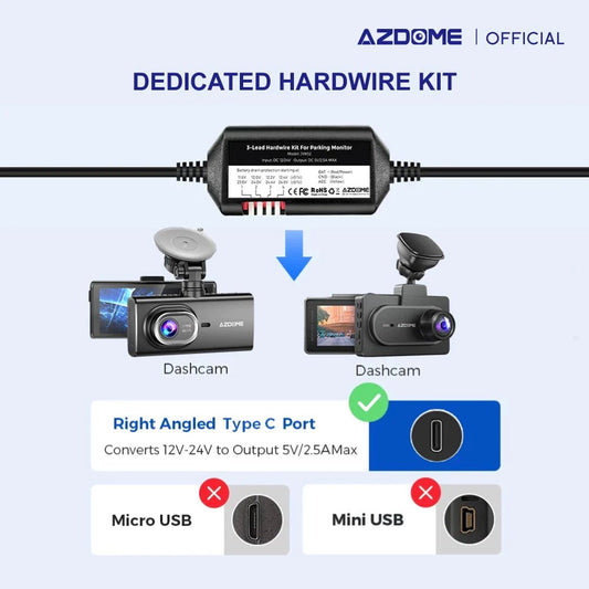 AZDOME HT03 C-Type Hardwire KIT - Royal Eagles Promise of Peace
