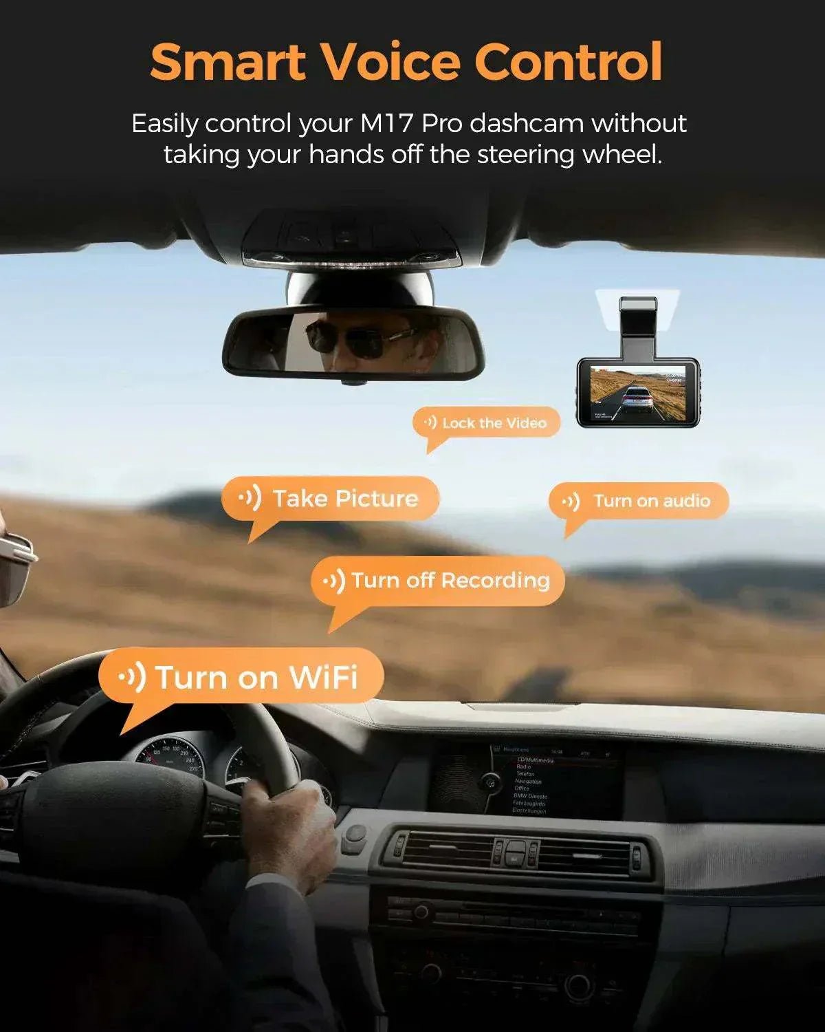 AZDOME M17 3K Front Dash Cam - Royal Eagles Promise of Peace