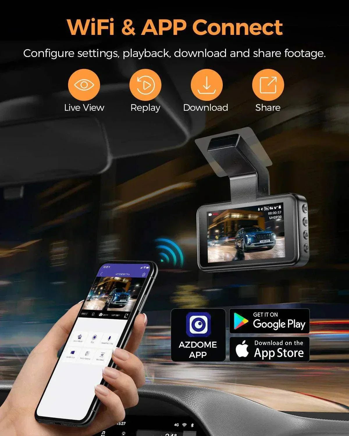 AZDOME M17 3K Front Dash Cam - Royal Eagles Promise of Peace