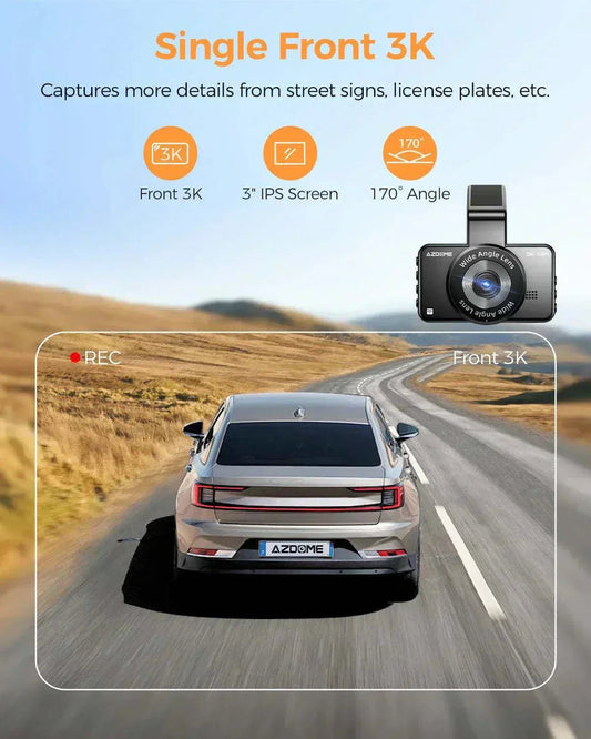 AZDOME M17 3K Front Dash Cam - Royal Eagles Promise of Peace