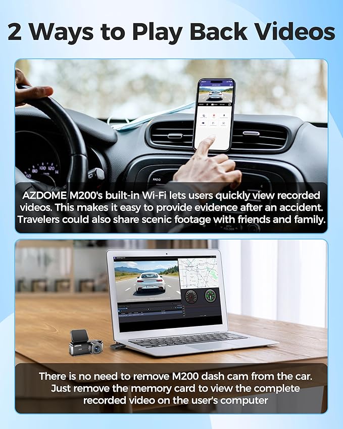 AZDOME M200 1080P Front Dash Cam - Royal Eagles Promise of Peace