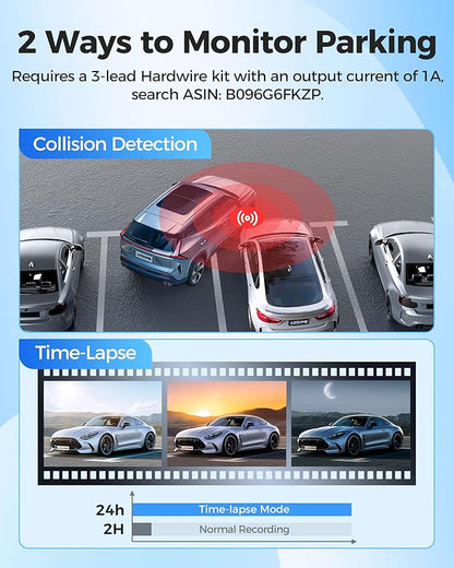 AZDOME M200 1080P Front Dash Cam - Royal Eagles Promise of Peace