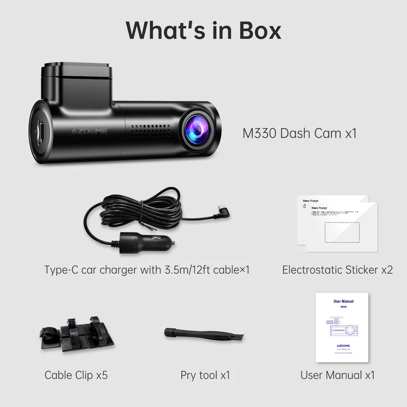 AZDOME M330 1080P Front Dash Cam - Royal Eagles Promise of Peace