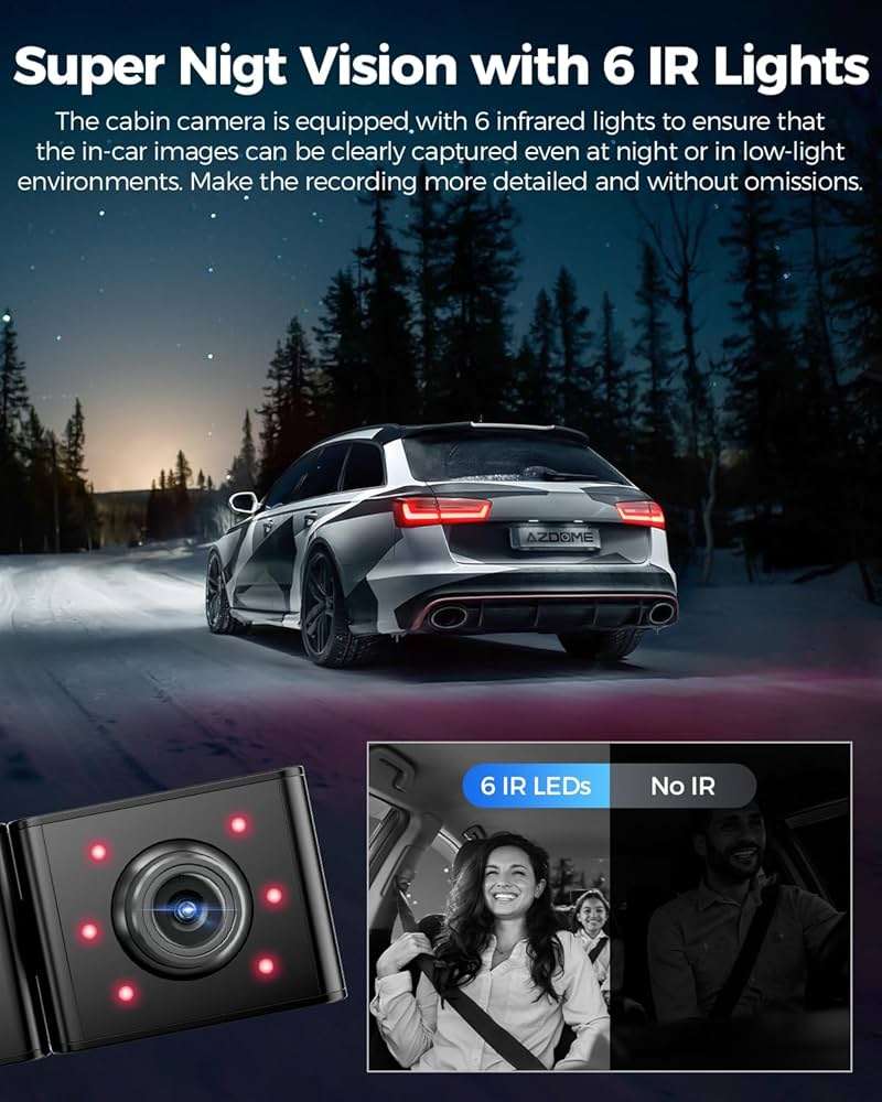 Azdome M590 3 channel 2k front 1080P inside cabin and Rear dashcam - Royal Eagles Promise of Peace