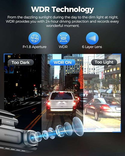 Azdome M590 3 channel 2k front 1080P inside cabin and Rear dashcam - Royal Eagles Promise of Peace