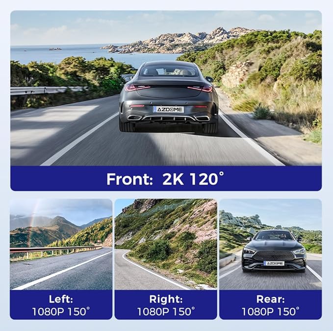 AZDOME M660 4 Channel 360° Dash Cam with 128GB eMMC, 2.5K+1K+1K+1K Dashcam - Royal Eagles Promise of Peace