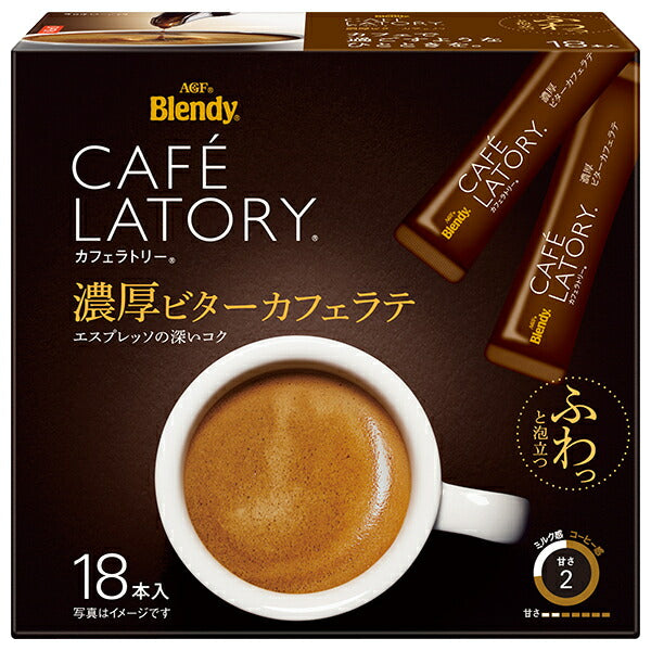 AGF Blendy Cafe Latry Stick Rich Bitter Cafe Latte (9.0g x 18 pieces) x 6 boxes [Shipped in Japan]