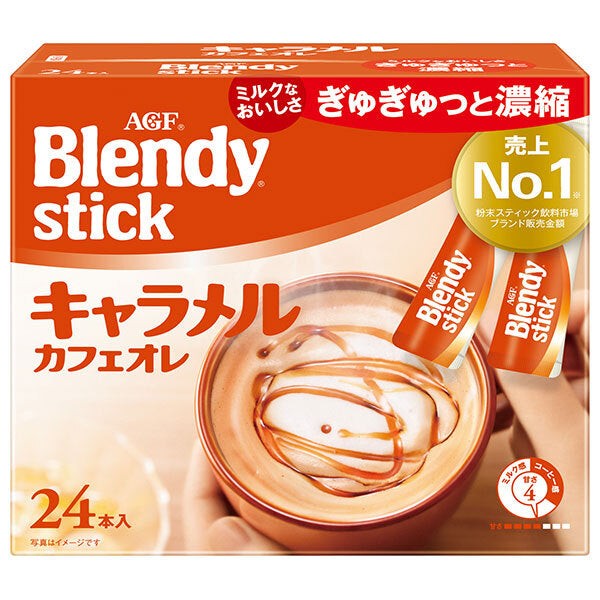 AGF ブレンディ スティック キャラメルカフェオレ (8.3g×24本)×6箱入【日本出荷】