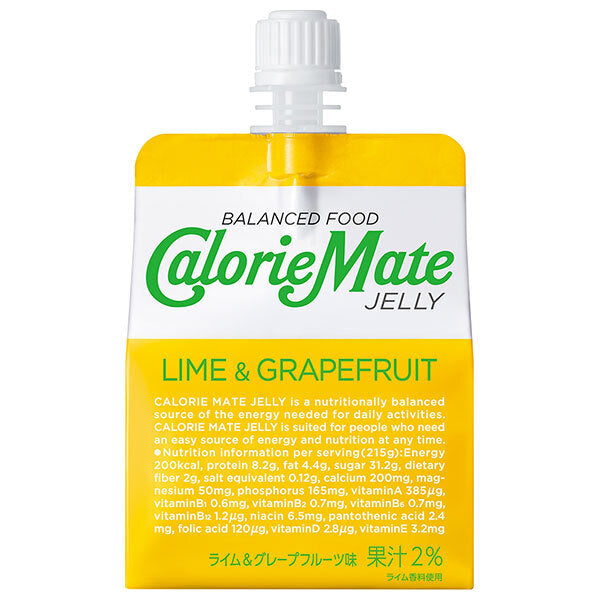 Otsuka Pharmaceutical Calorie Mate Jelly Lime & Grapefruit Flavor 215g pouch x 24 pieces [Shipped in Japan]