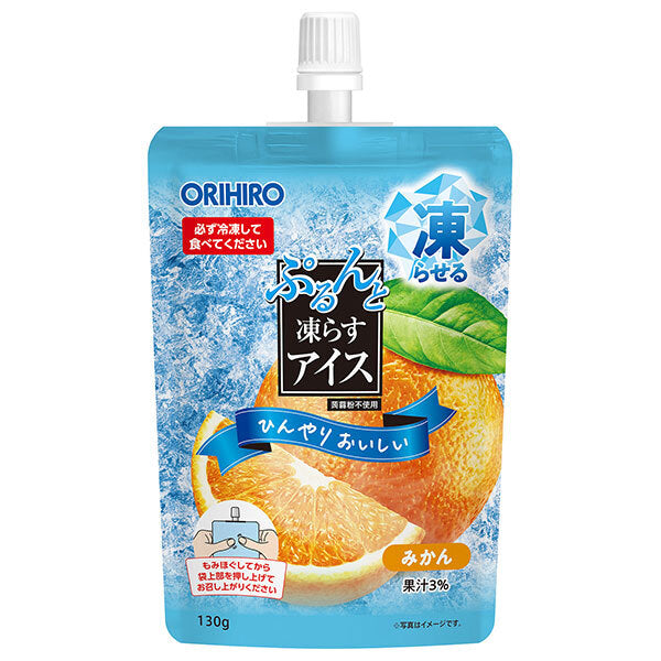 Orihiro Purunto Freeze Ice Standing (ST) Mikan 130g pouch x 48 pieces [Shipped in Japan]