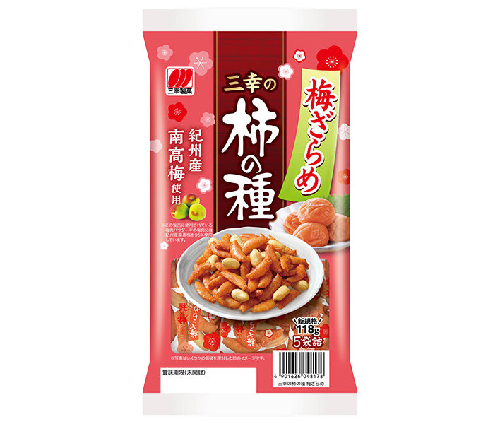 Sanko Seika Sanko's Persimmon Tane Ume Zarame 118g x 12 bags [Shipped in Japan]