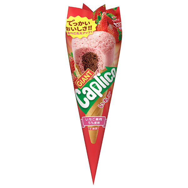 Ezaki Glico Giant Caprico Strawberry 1 x 10 pieces [Shipped in Japan]