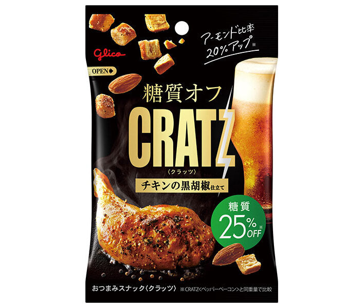 Ezaki Glico Low Carb Kratts Chicken with Black Pepper 42g x 12 bags [Shipped in Japan]