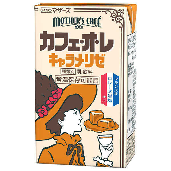 Rakuno Mothers Cafe au lait Caramelized 250ml paper pack x 24 pieces [shipped in Japan]