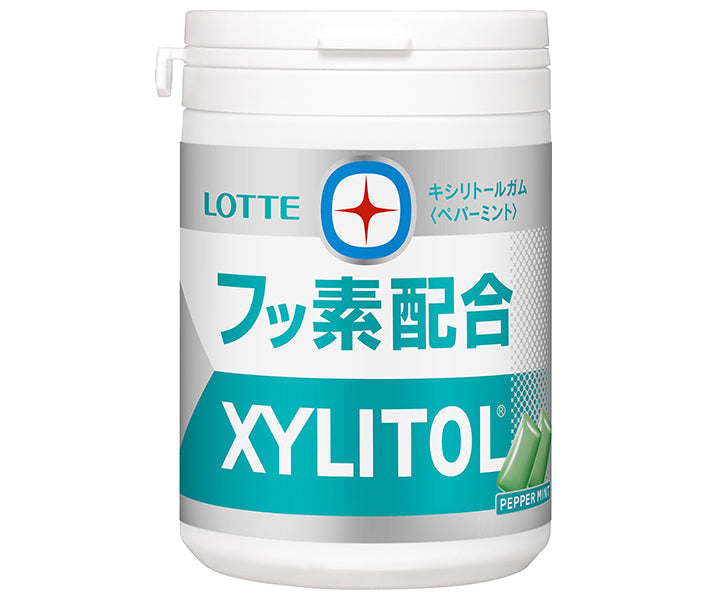 Lotte Xylitol Gum + Fluorine Peppermint Slim Bottle 125g x 6 pieces [Shipped in Japan]