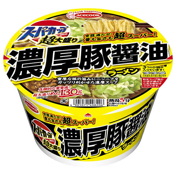 Acecook Super Large Super Cup Rich Pork Soy Sauce Ramen 176g x 12 pieces [Shipped in Japan]