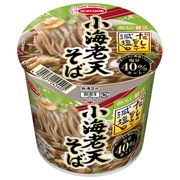 エースコック だしの旨みで減塩 小海老天そば 42g×12個入【日本出荷】