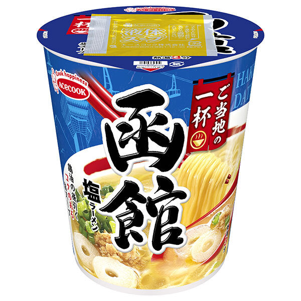 Acecook Local Cup Hakodate Salt Ramen 60g x 12 pieces [Shipped in Japan]