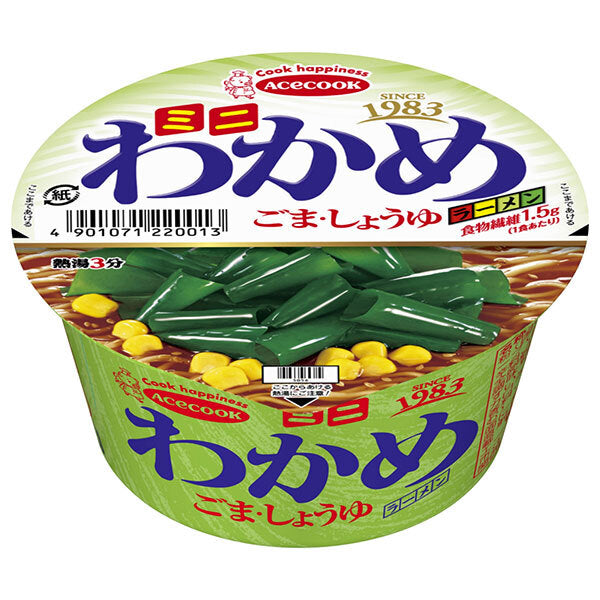 エースコック ミニわかめラーメン ごま しょうゆ 38g×12個入【日本出荷】