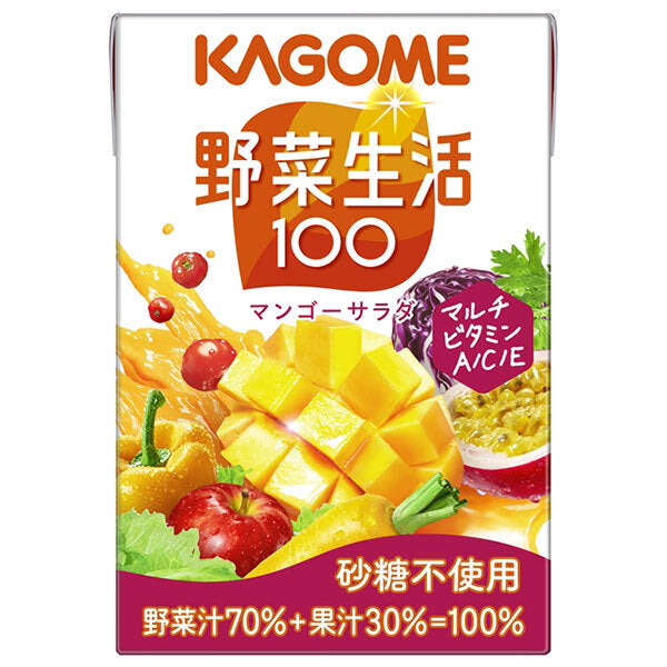 カゴメ 野菜生活100 マンゴーサラダ 100ml紙パック×30本入【日本出荷】