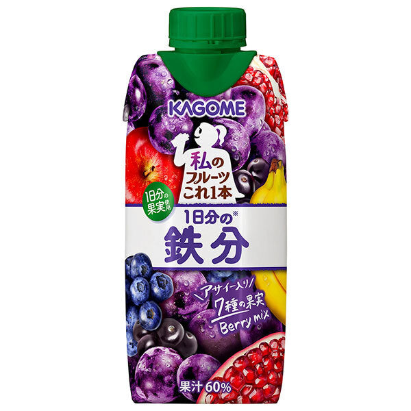 カゴメ 私のフルーツこれ一本 1日分の鉄分 330ml紙パック×12本入【日本出荷】