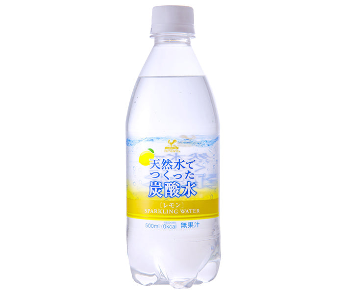 Tominaga Trading Kobe Settlement Carbonated water made with natural water Lemon 500ml plastic bottles x 24 bottles [Shipped in Japan]