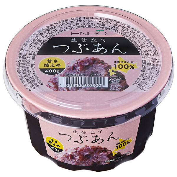 遠藤製餡 生仕立て つぶあん カップ 400g×18(6×3)個入【日本出荷】