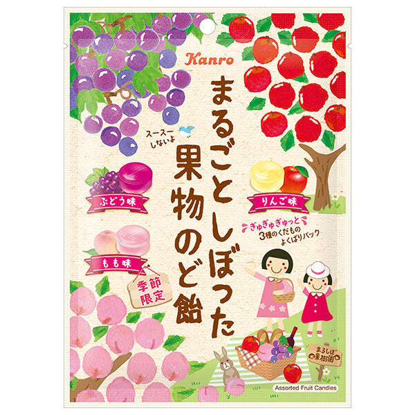 Kanro Whole squeezed fruit throat candy 80g x 6 bags [shipped in Japan]