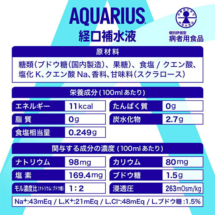 コカコーラ アクエリアス 経口補水液 ORS 500mlペットボトル×24本入【日本出荷】