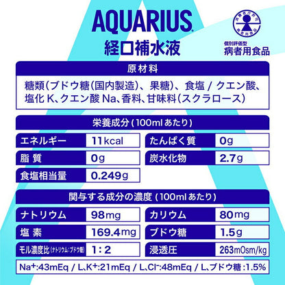 コカコーラ アクエリアス 経口補水液 ORS 500mlペットボトル×24本入【日本出荷】