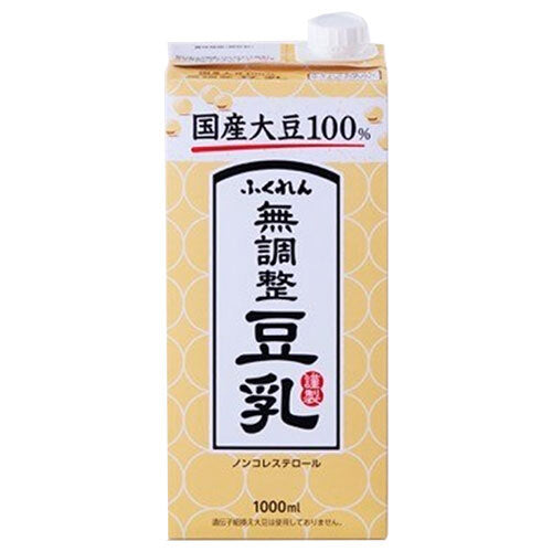 ふくれん 国産大豆100% 成分無調整豆乳 1000ml紙パック×12(6×2)本入【日本出荷】