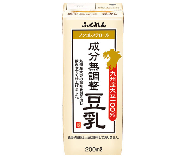 ふくれん 九州産大豆 成分無調整豆乳 200ml紙パック×24本入【日本出荷】