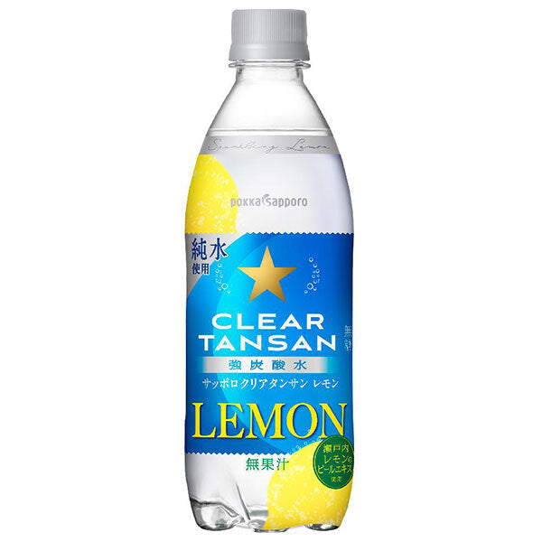 Pokka Sapporo Sapporo Clear Tansan Lemon 500ml plastic bottle x 24 bottles [shipped in Japan]