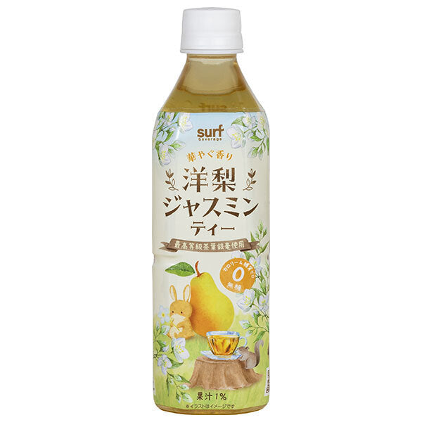 Surf Beverage Pear Jasmine Tea 500ml plastic bottles x 24 bottles [shipped in Japan]