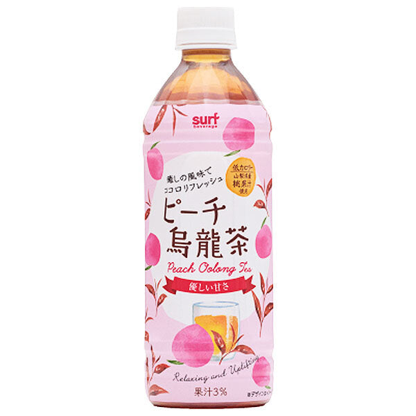Surf Beverage Peach Oolong Tea 500ml PET bottles x 24 bottles [Shipped in Japan]