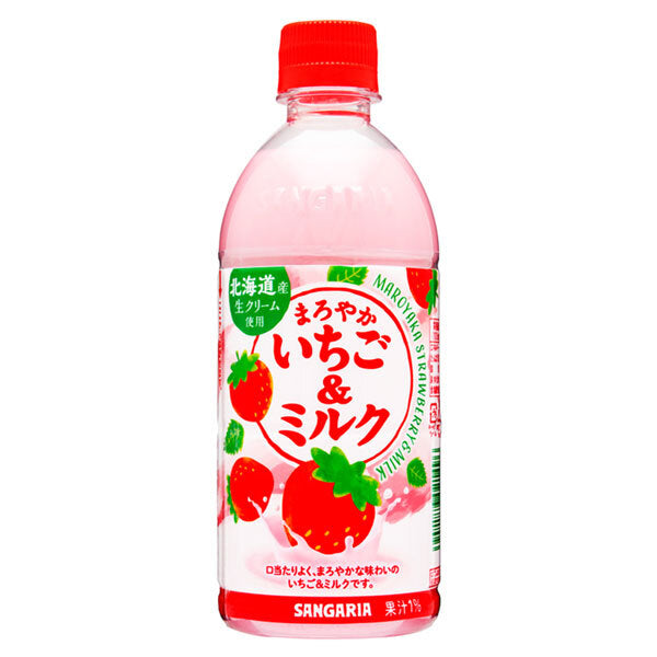 Sangaria Mellow Strawberry & Milk 500ml plastic bottle x 24 pieces [shipped in Japan]