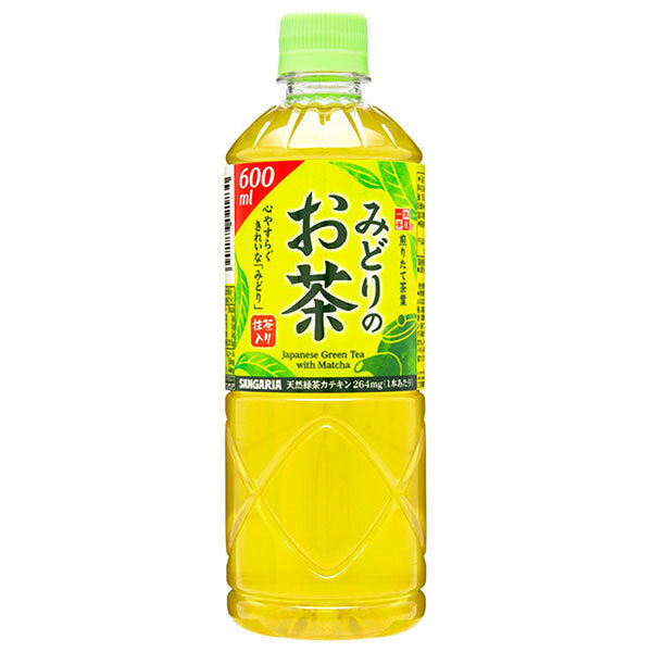 サンガリア みどりのお茶 600mlペットボトル×24本入【日本出荷】